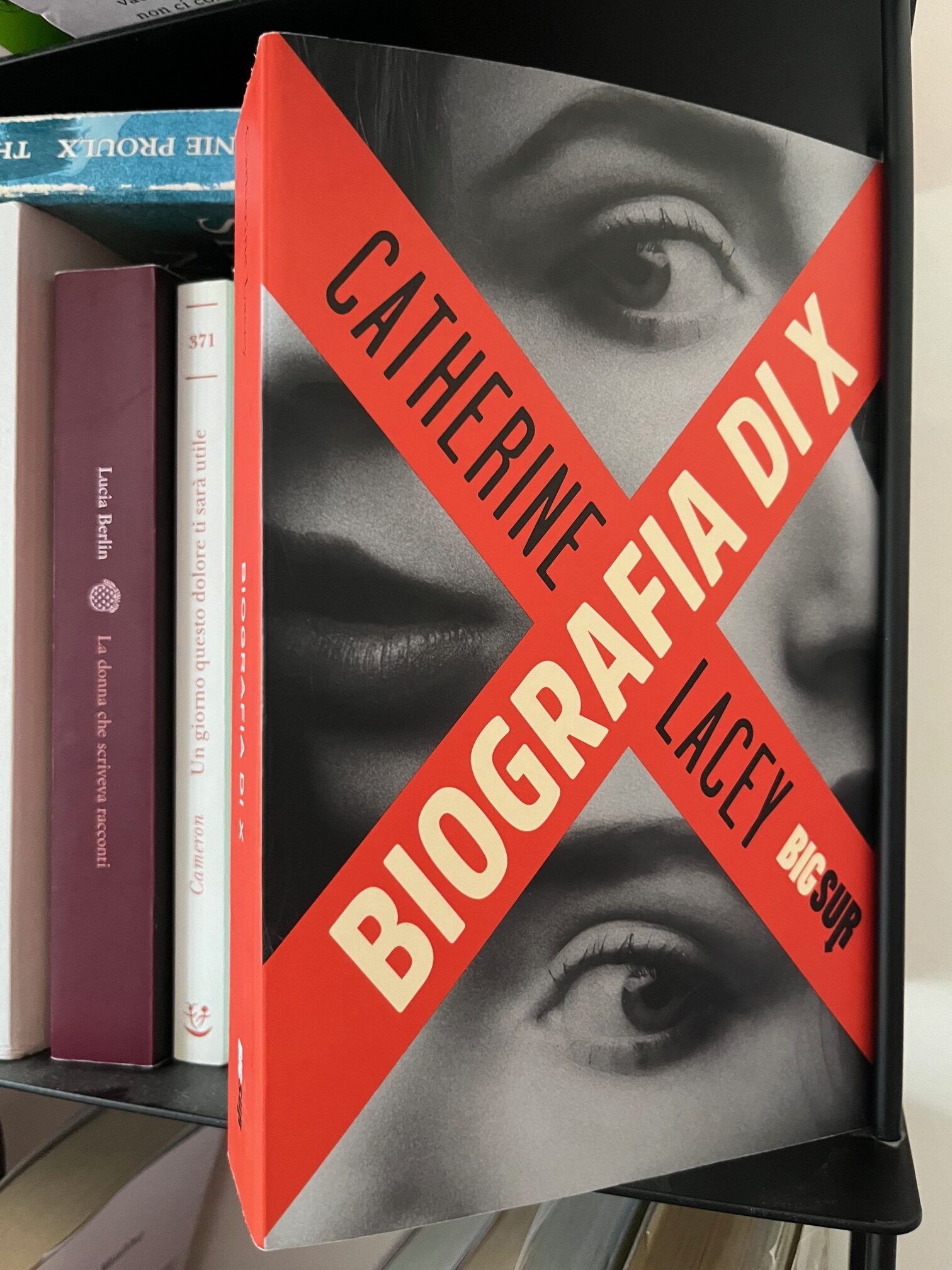 copertina del romanzo biografia di X di Catherine lacey, due occhi di donna di profilo