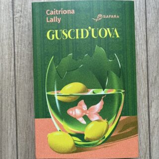 Copertina del romanzo Gusci d'uova, con un pesce che nuota in un acquario a forma di guscio