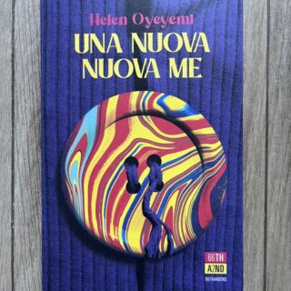Copertina del romanzo un anuova nuova me: un grande bottone colorato